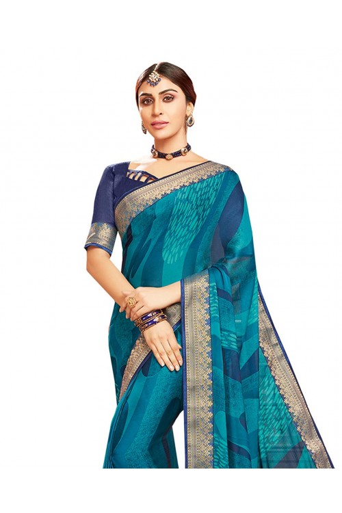 Prints Chiffon with Blouse Piece Saree