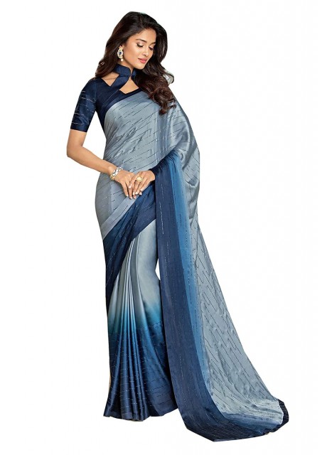 Vishal Prints Satin with Blouse Piece Saree WITH STONE WORK