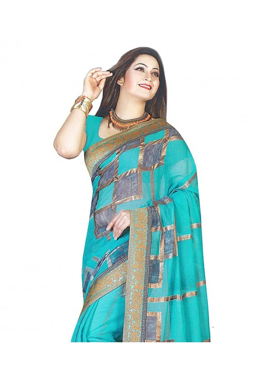 Vishal Prints Synthetic with Blouse Piece Saree
