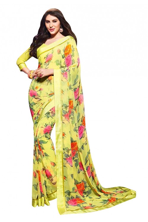 Vishal Prints georgette with blouse piece Saree