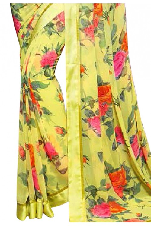 Vishal Prints georgette with blouse piece Saree