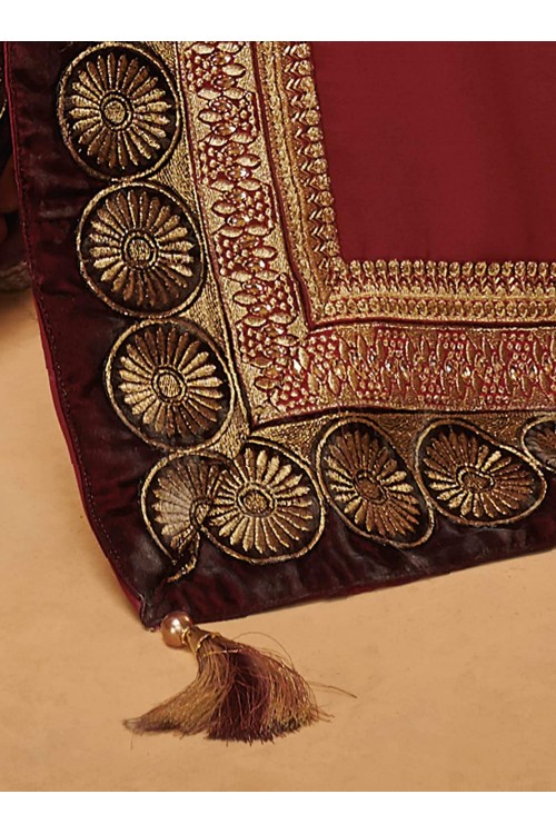  Women's Zari Resham Embroidered Silk Saree with Rich Blouse