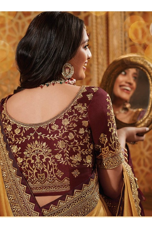Women's Silk Zari Embroidered Saree with Blouse