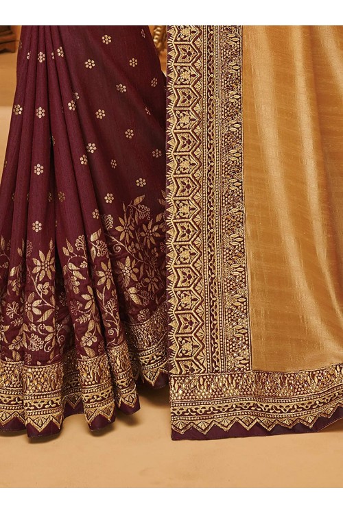 Women's Silk Zari Embroidered Saree with Blouse