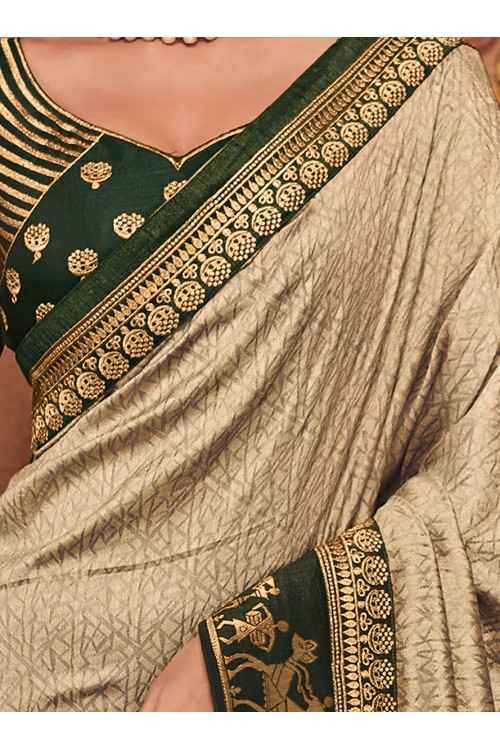 Women's Zari Resham Embroidered Silk Saree with Rich Design Blouse