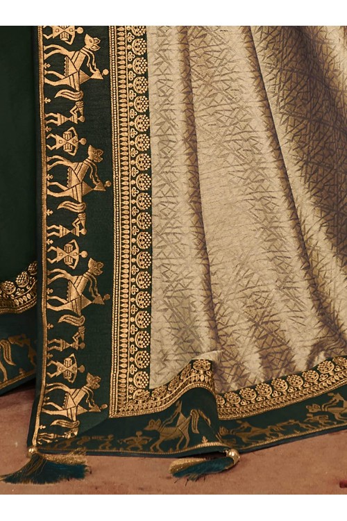 Women's Zari Resham Embroidered Silk Saree with Rich Design Blouse